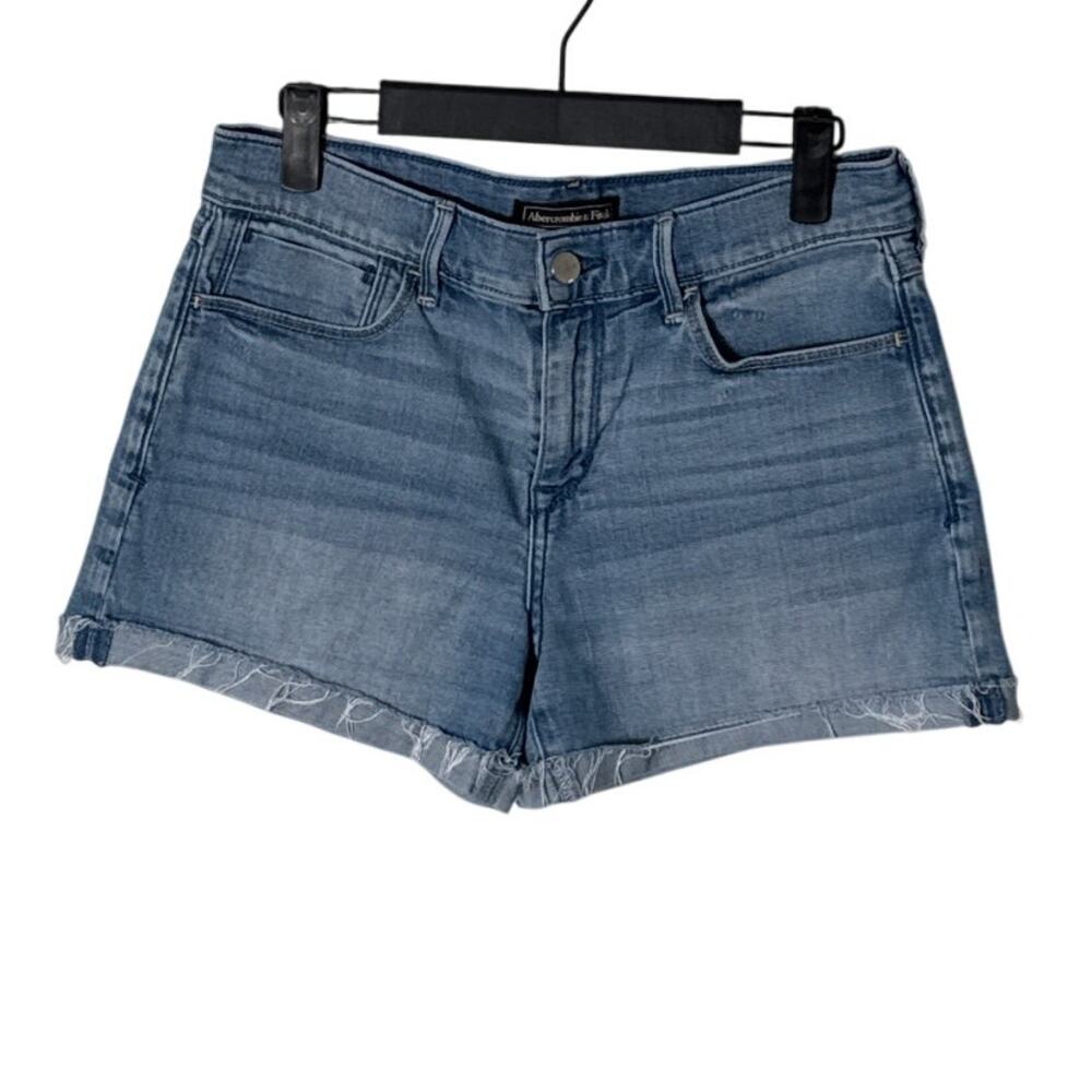 Abercrombie & Fitch Women's Mid Rise Cuffed‎ Hem Jean Shorts Size 26